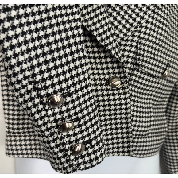 Tahari Black and White Houndstooth Blazer XS - Picture 12 of 13